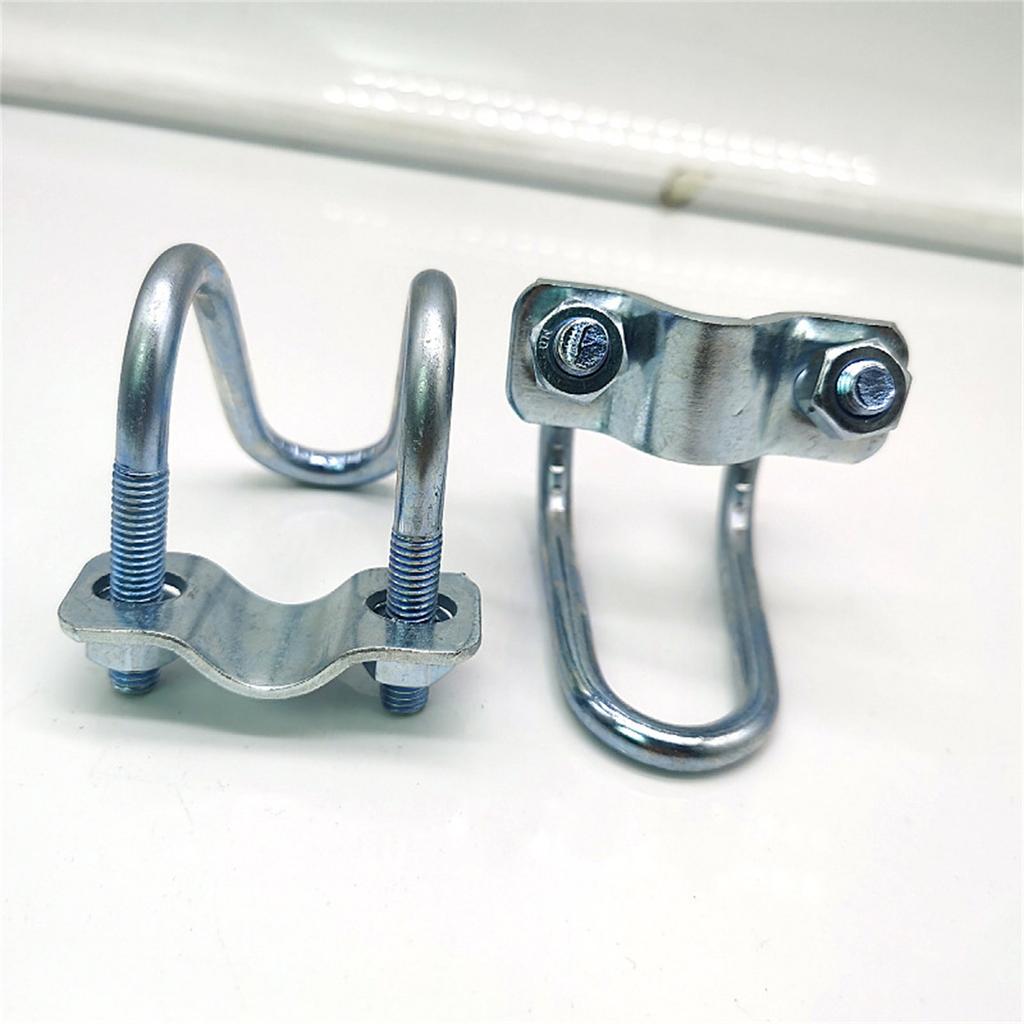 10Pcs Cross Pipe Clamp Double U-shaped Screw Bolt Horizontal Vertical Connector Stainless Steel Pipe Connector Fixator