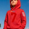 New autumn/winter hooded sweatshirt for boys and girls featuring a number 7 graphic on the frontstripes, and animal silhouettes.
