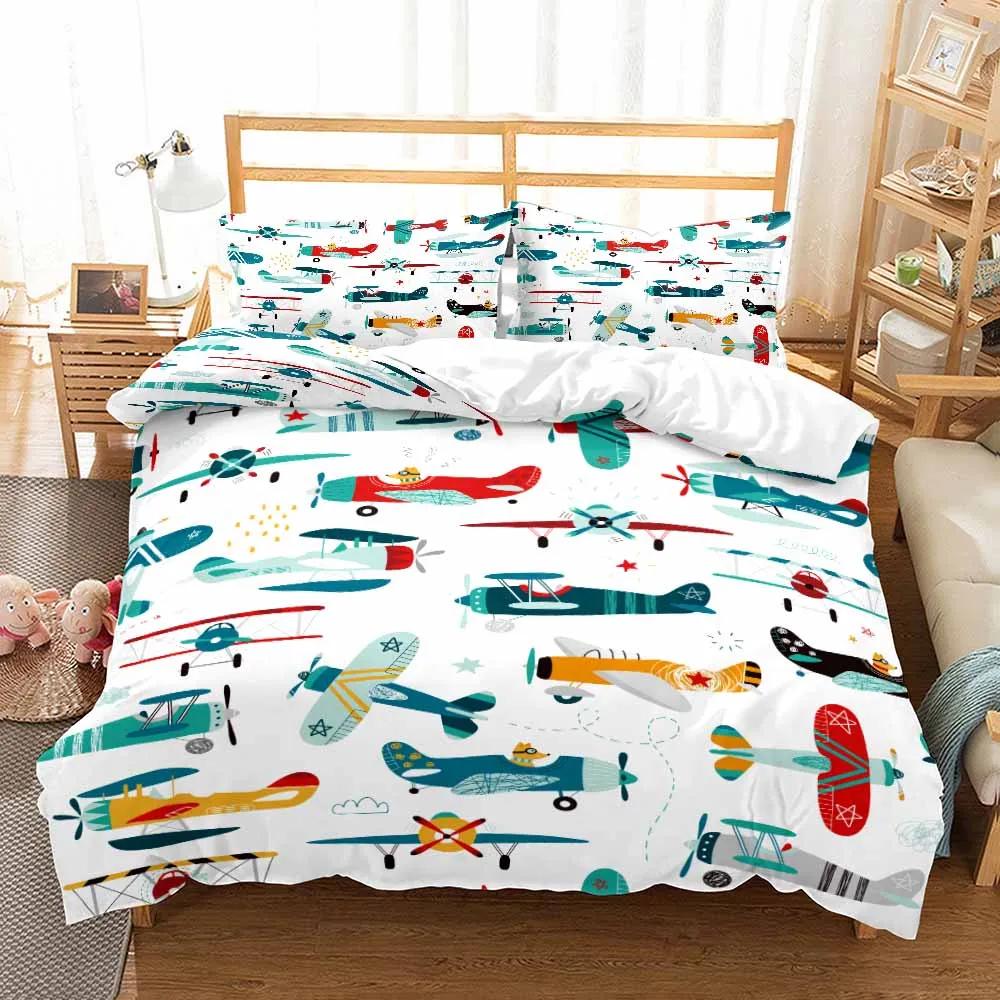 Kids Excavator Bedding Set Double Single Size Bed Linens For Winter Cute Cartoon Duvet Cover Sets Pillowcases 100% High Quality