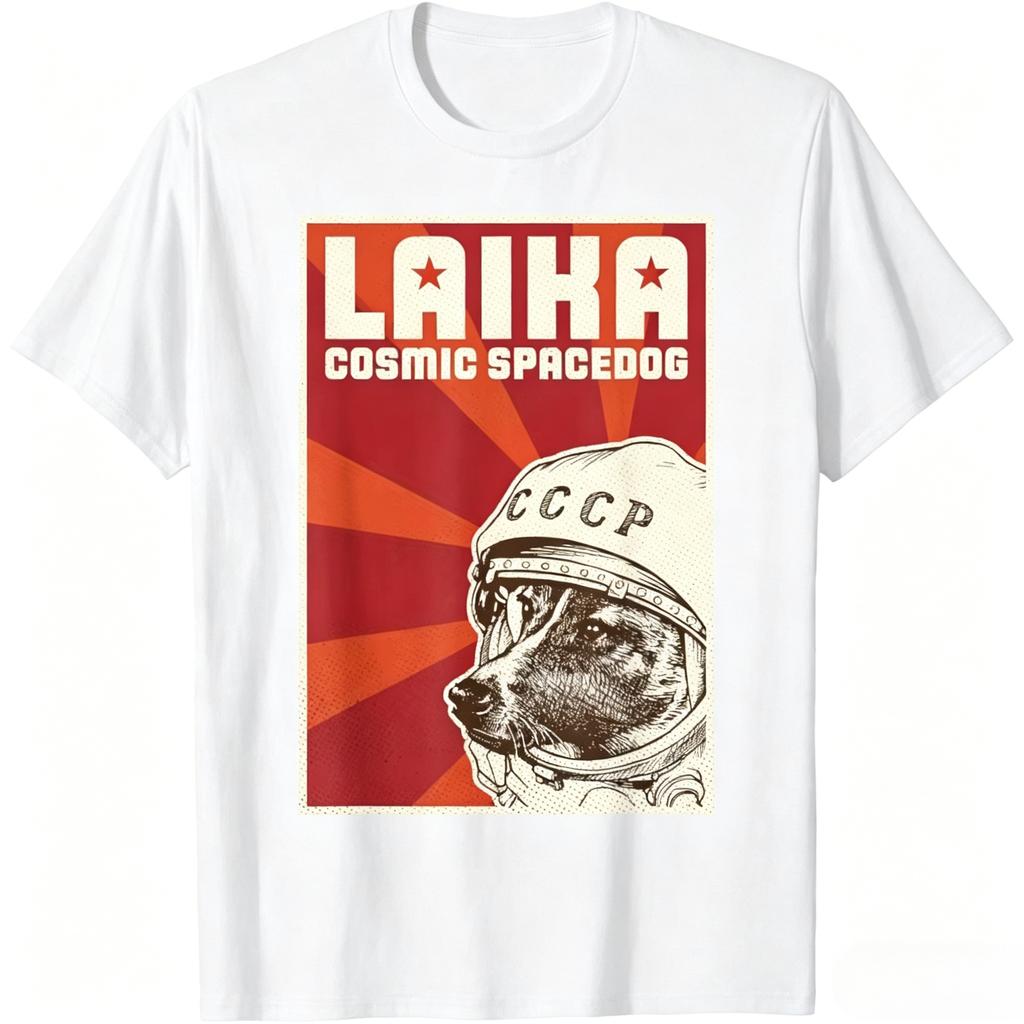 Laika Dog Sputnik Space Dog USSR Unisex TShirt with Laika Space Dog Unisexs Clothing and Womens Clothing Summer New T Shirt