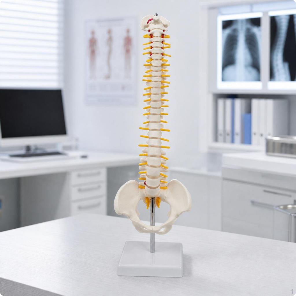 Human Spine Model with Base | PVC Construction, Anatomically Accurate, Skeletal