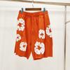 Mens Cotton Denim Tears Inspired Oversized Shorts With Floral Print Loose Fit Streetwear