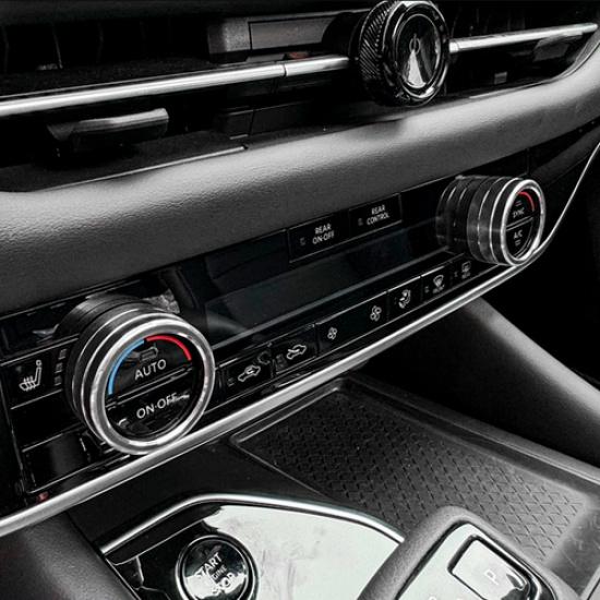 For NISSAN PATHFINDER -2025 Black Air Condition Knob Button Cover Decor Pair