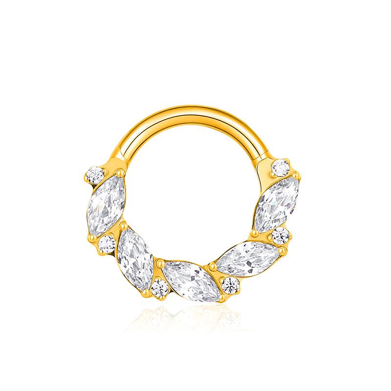 ASTM F136 Titanium with CZ Hinged Nose Ring 16G Septum Clicker Piercing Septum Daith Helix Tragus Earrings New Body Jewelry