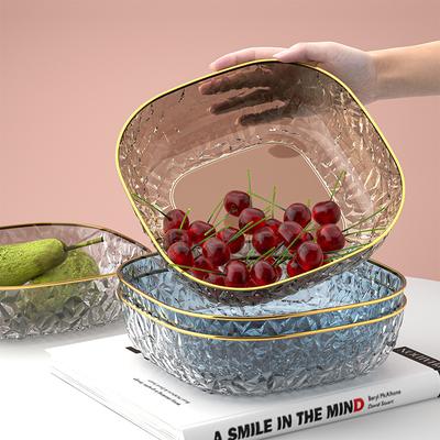 Fruit Plate Household Living Room Coffee Table Fruit Plate Large Phnom Penh Light Luxury High-End Snacks Premium Crystal Fruit Pot Candy Plate