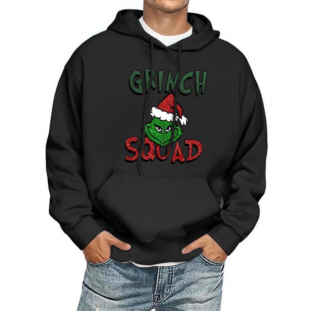 Men's Print Hooded Sweatshirt Long-Sleeve Casual Pullover Hoodie Hooded Sweatshirt
