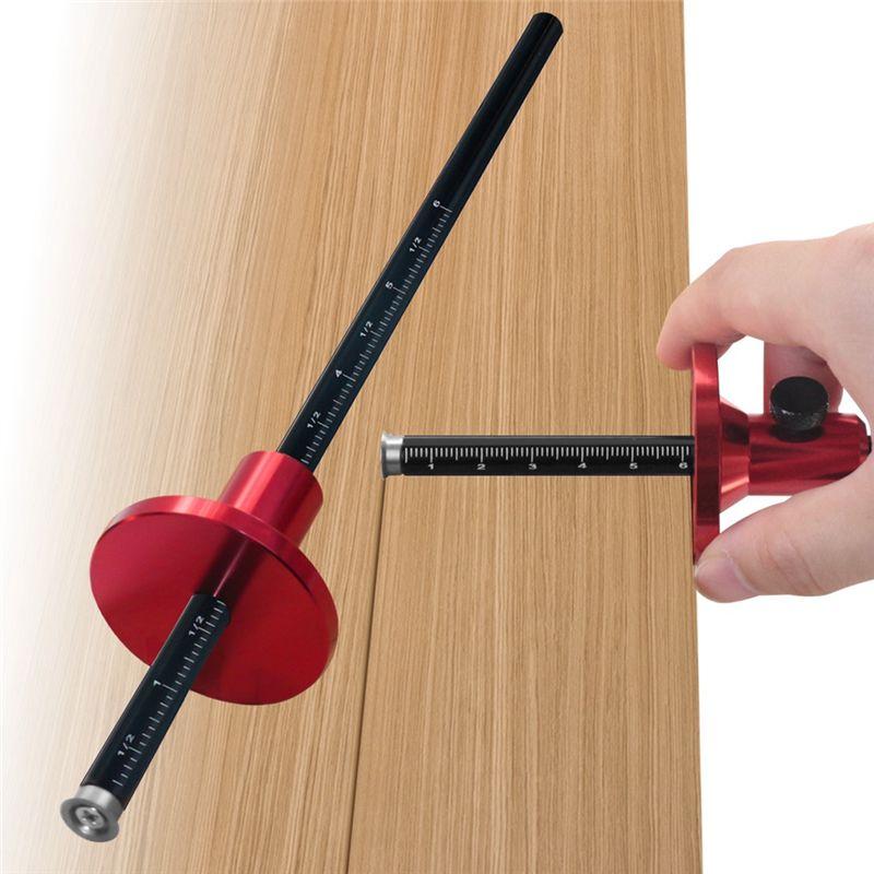 ABKS-Wheel Marking Gauge Dovetail Jig Guide Marker Aluminium Alloy Scribing Tool - Woodworking 1:5 1:8, Inch/Mm Scale Ruler