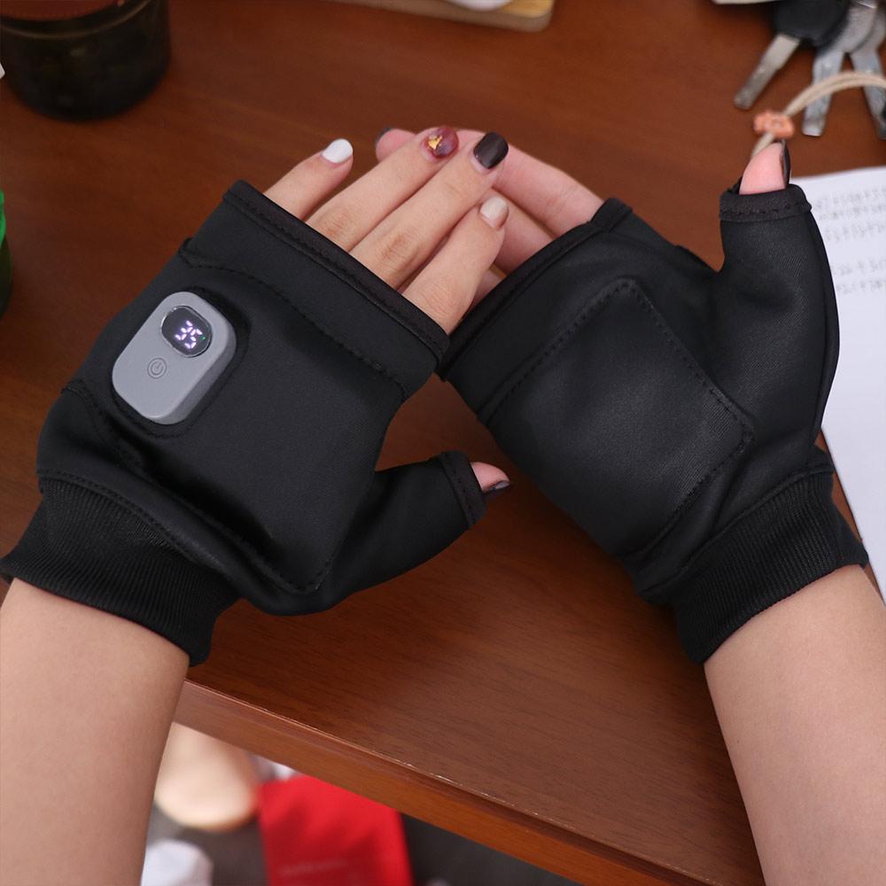 1Pair Thermal Electric Heated Gloves USB Rechargeable Winter Warm Gloves Heating Gloves Women/Men