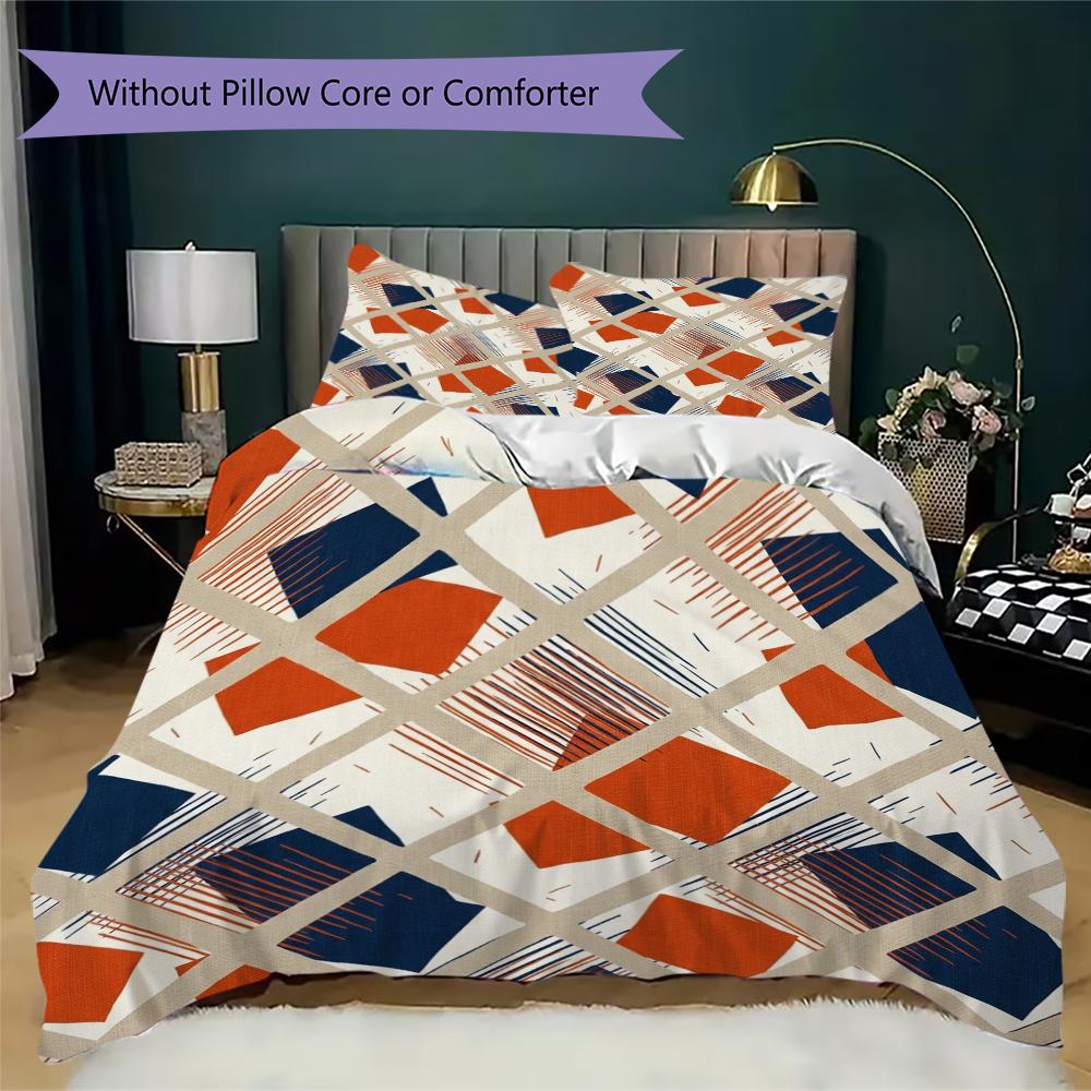 Simple Geometry Pattern Bedding uilt Set uilt Cover Pillowcase Home Decoration Birthday Gift (1 * duvet cover + 2 * pillowcase without core)19