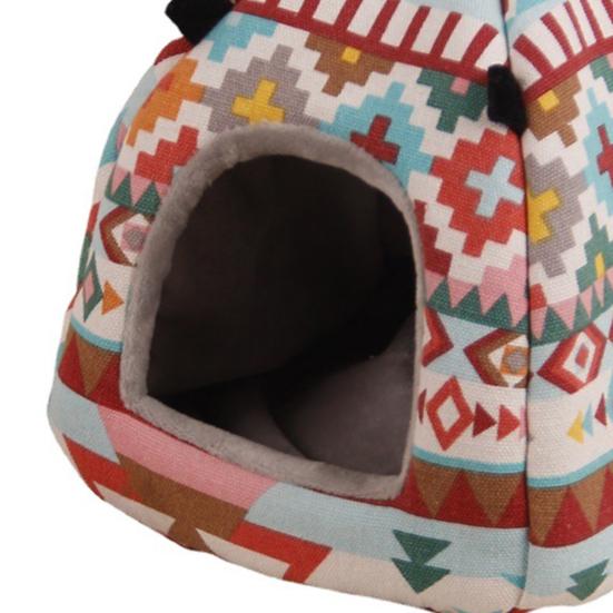 Squirrel Bed Colorful Pattern Keep Warmth Soft Texture Cute Pet Rat Squirrel Nest with Chain Small Animal Supplies