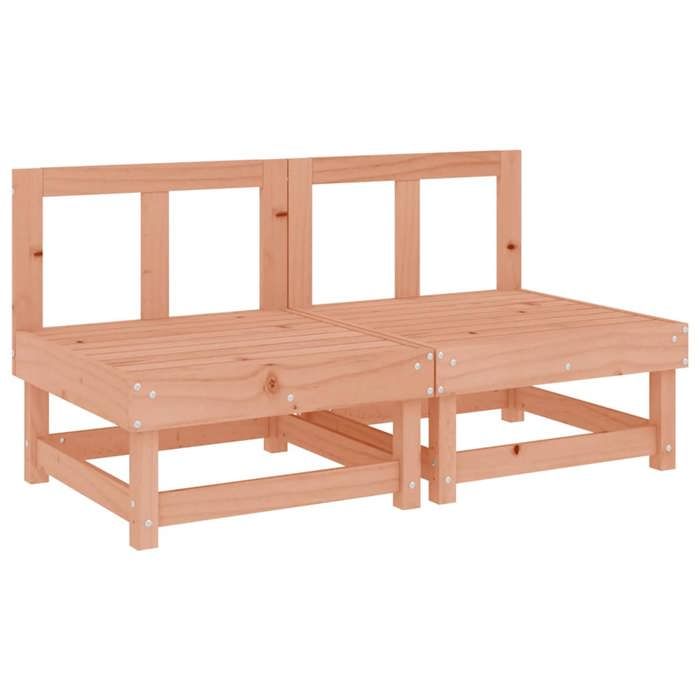 VidaXL Canapés centraux avec coussins 2 pcs bois massif douglas, canapé de jardin, siège de jardin, siège d'extérieur, 825462
