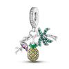 Charms Copperpineapple, Flamingo, Coconut Tree Beads Fit Charms Plataoriginal Bracelet Beads Women Jewellery Making