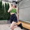 High-Waisted Elastic Denim Shorts for Women - Summer Slimming, Plus Size, Loose Wide-Leg, A-Line Style
