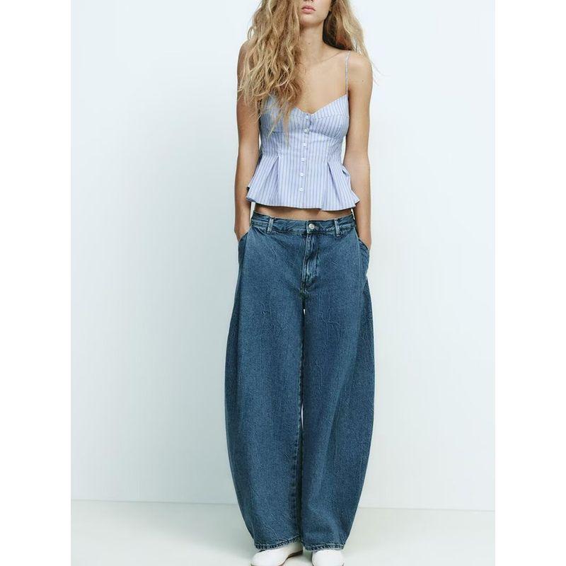 Za2025 Spring-Summer New Type Women's Clothing Sexy All-Matching Slim Fit Small Pleated Poplin Camisole Short Top 2178083