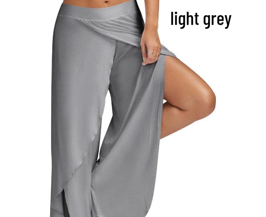 

Women s Wide-Leg Yoga Pants - 11 Colors, 8 Sizes XL светло-серый