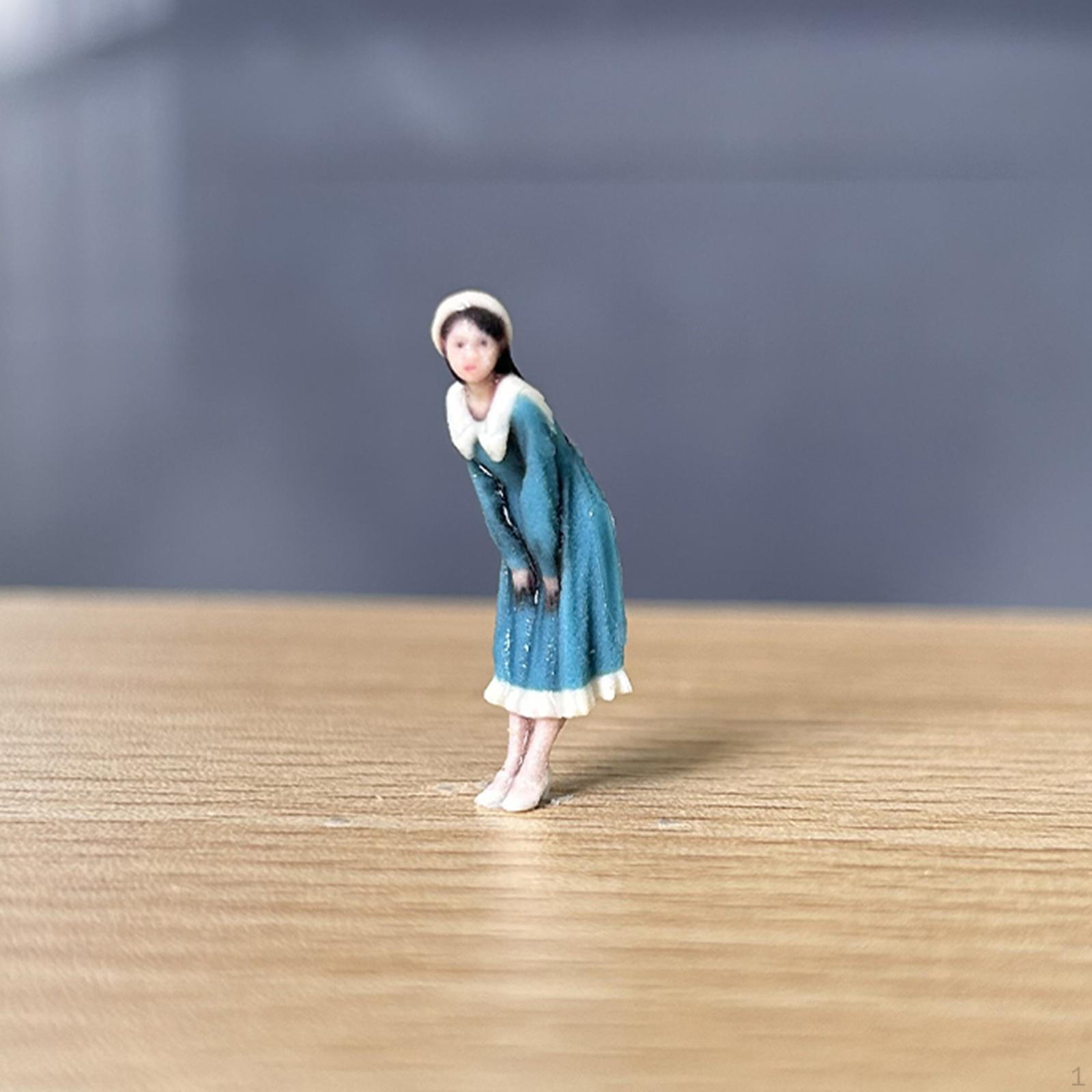 Миниатюрная фигурка девочки в масштабе 1/64, коллекция людей, прочная реалистичная крошечная модель для