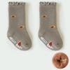 Infant Kids Girl Terry Cotton Socks Baby Ruffles Vintage Color Anti-slip Floor Socks 0-5Y Baby Mid-tube Leg Warmers for Princess