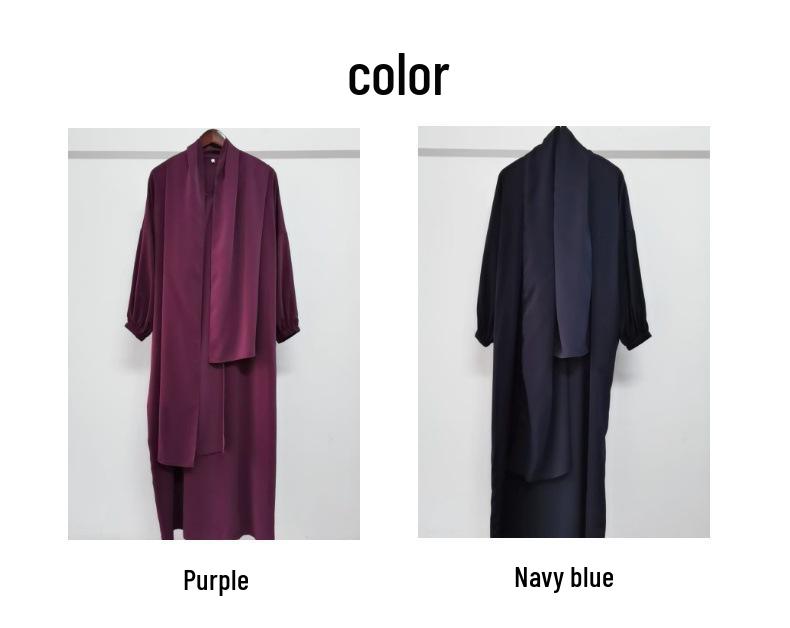 Yiduo Duo New Middle East Hijab Long Robe - Solid Color Simple Dress 21499