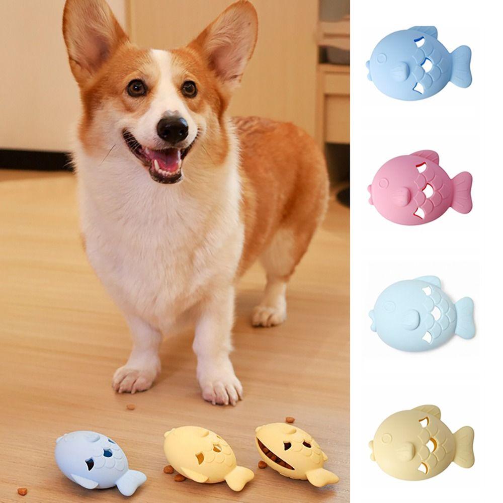 Bite Resistant Treat Dispenser Food Grade Silicone Food Toy Durable Chew Toy Dog Cat Use