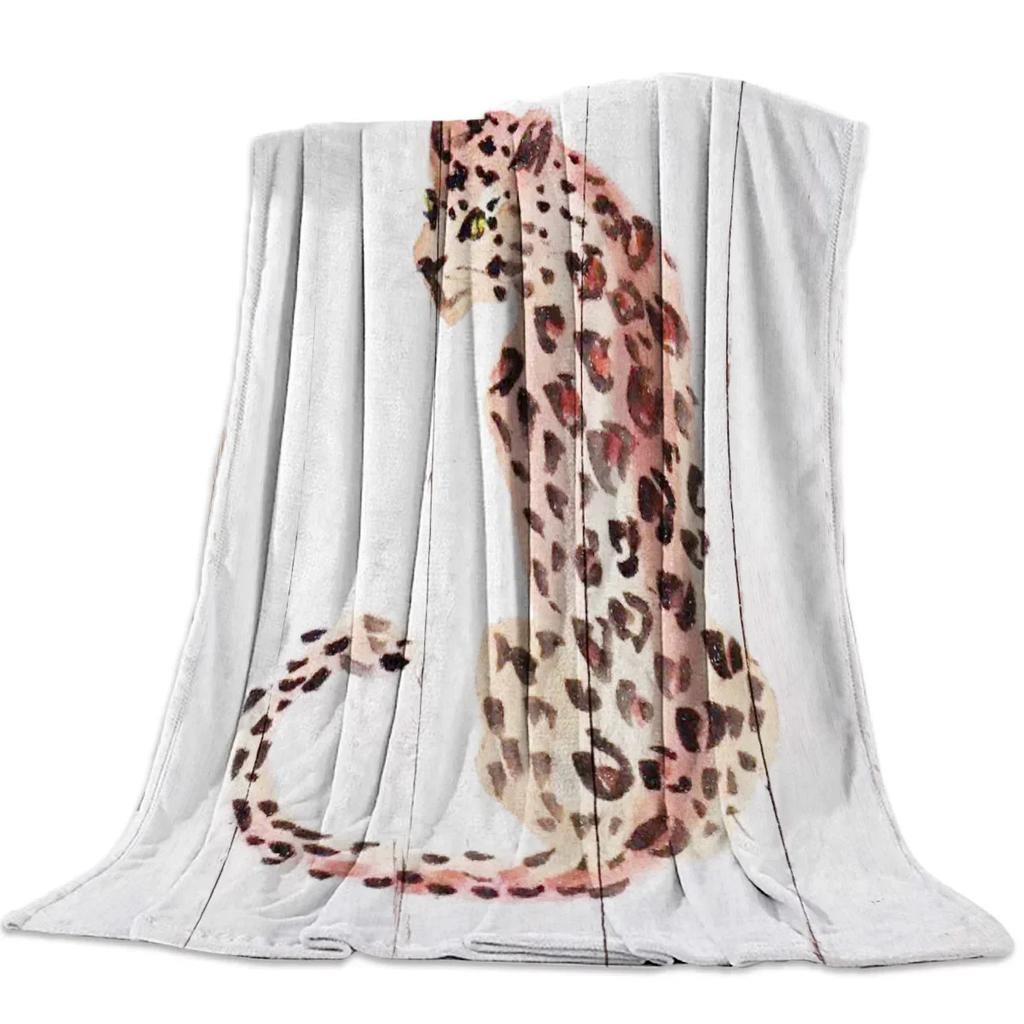 Wild Animal Cheetah Flannel Fleece Bed Blanket Bedspread Bed Cover Soft Lightweight Warm Cozy Throw Blanket Twin Queen King Size
