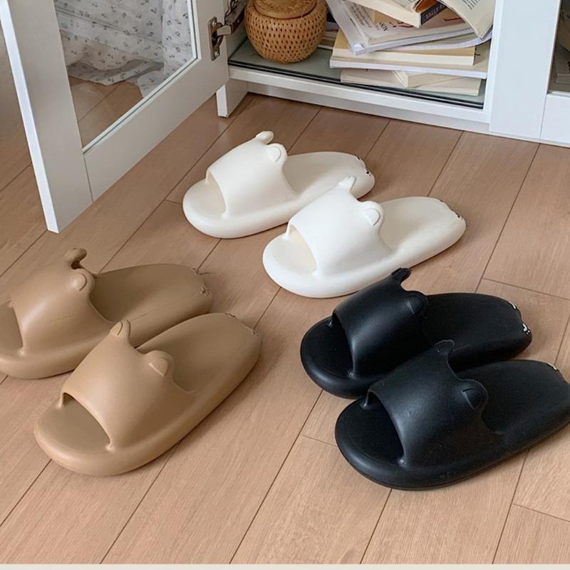 The Cartoon Shoes Are Cute and Have A Poop Feel. The Slippers Are Soft Soles In The Women's Room and Cool In One Character