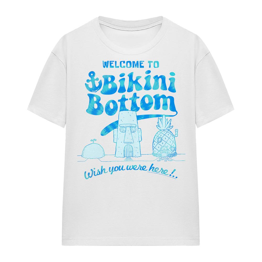 SpongeBob SquarePants Unisex Adult Bikini Bottom Welcome T-Shirt