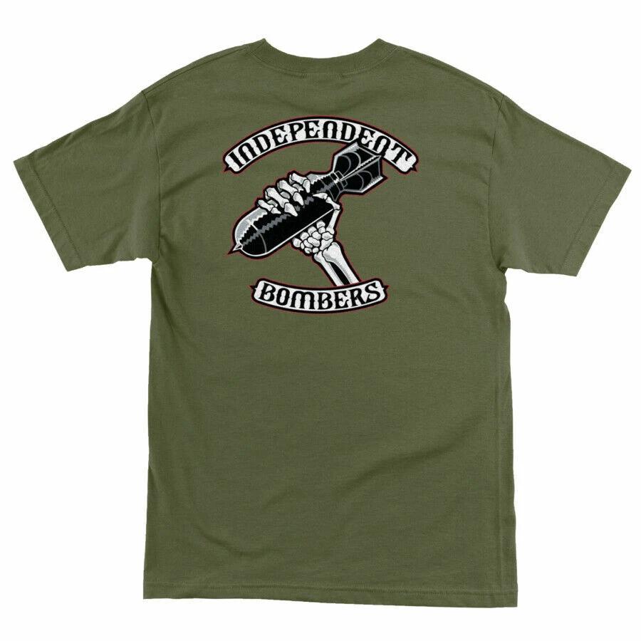 Independent Trucks RTB BOMBERS Skateboard T Shirt MILITARY GREEN S