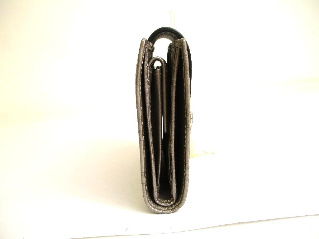 Authentic GUCCI GG Metal Guccissima Gray Signature Leather Bifold Wallet #a879  Refurbished