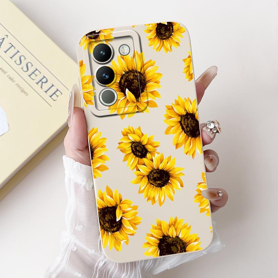 For Vivo Y200 Casing V2307 Stylish Sunflower Cartoon Girls Cover Case For Vivo Y 200 V29E V 29E Y200 5G Soft Fundas Capa 6.67"