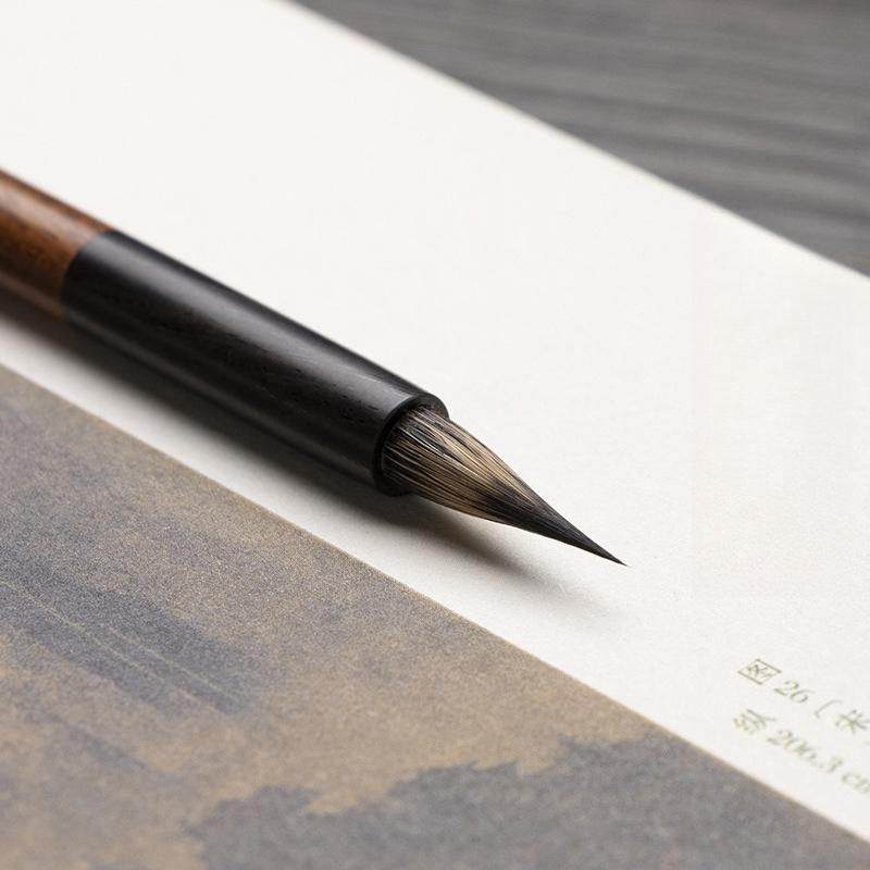 Black Tip Zihao Small Case Calligraphy Brush Lean Gold Body Rabbit Hair Professional Grade Small Case Study Four Treasures