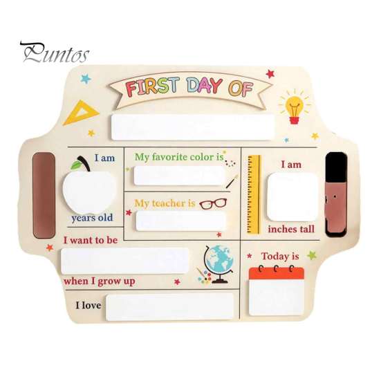 Wedding Reception Signage First and Last Day of School Board Sign for Kids, Reusable Wooden Memo Chalkboard Sign, Cute Writing Daily Notes Schedules