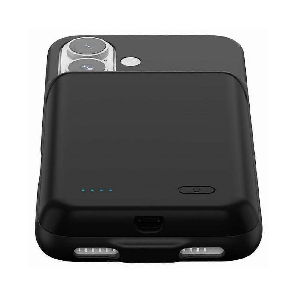 (Schwarz) Kompatibel für iPhone 16 Lade-Rückseite 7000mAh Powerbank Telefon-Backup-Akku-Pack