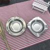 Stainless Steel Ashtray Portable Ash Tray Round Square Large Capacity Ashtray Car Ashtrays Outdoor Wind And Fall Prevention