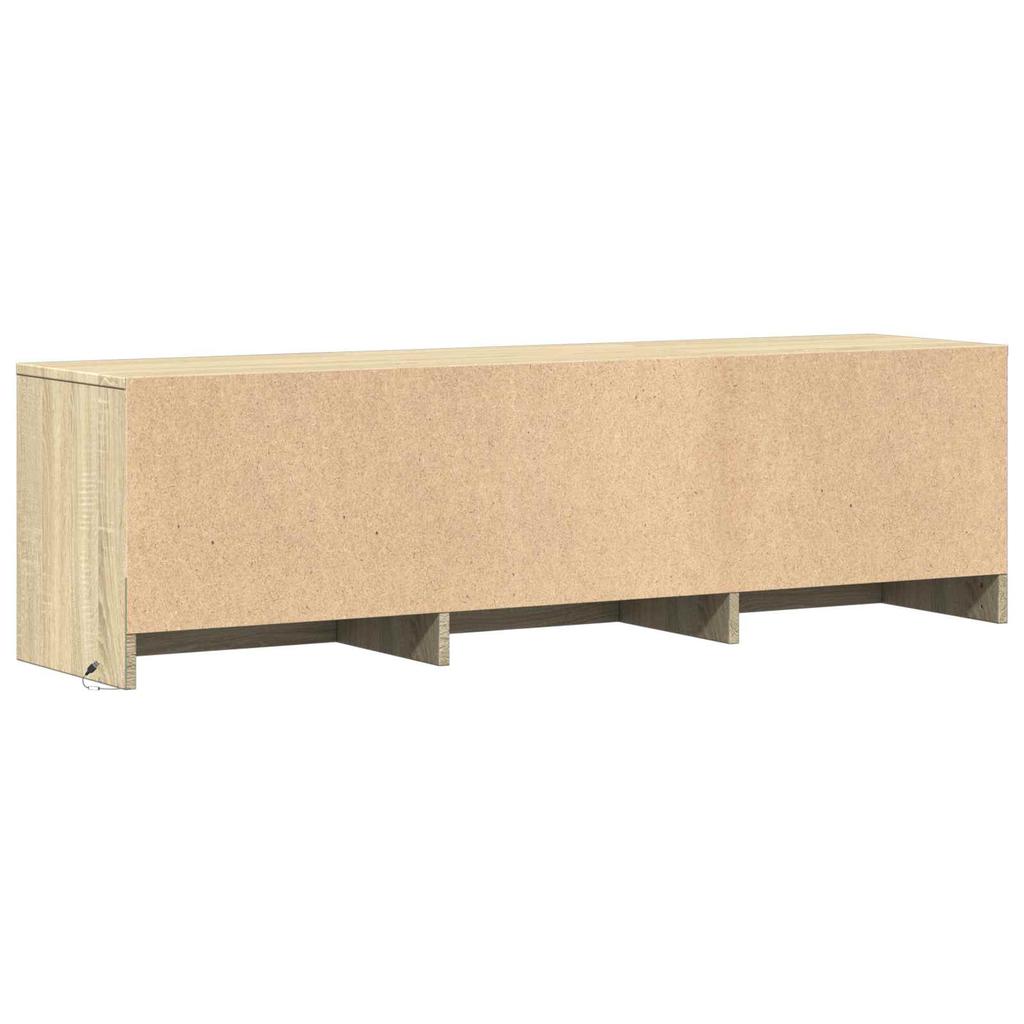 TV Stand with LED Lighting Sonoma Oak Finish 140 x 34 x 40 cm