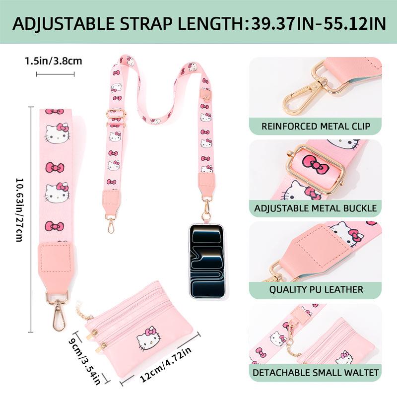 Abnehmbare Handgelenks- und Schulterriemen Handyhalter mit verstellbarem Crossbody und kleiner Tasche