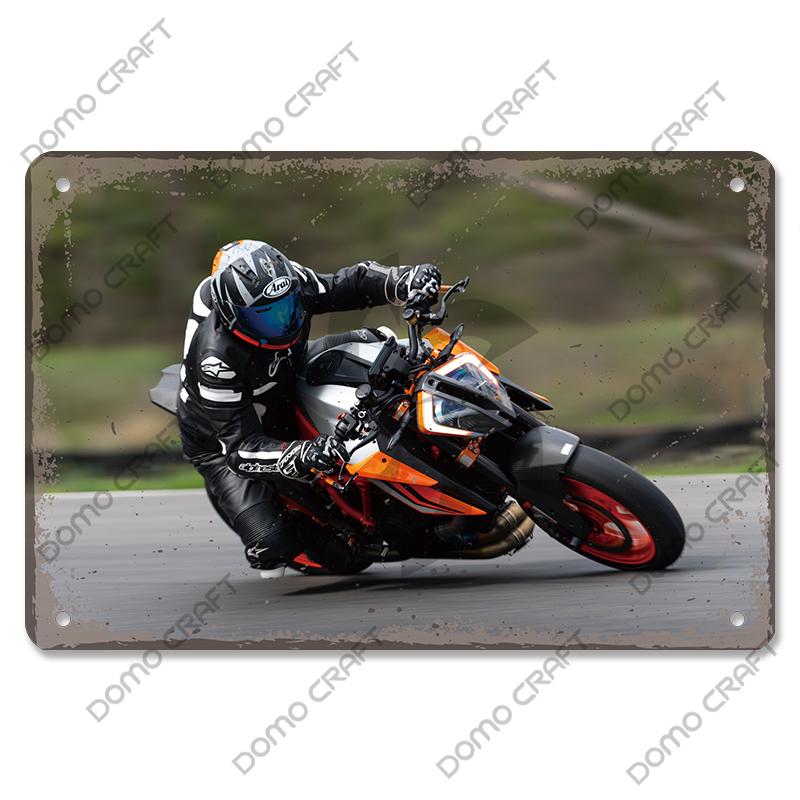 Motorcycle Racing Poster Vintage Metal Plate Racer Athlete Metal Tin Signs Retro Wall Decor Club Pub Bar Man Cave