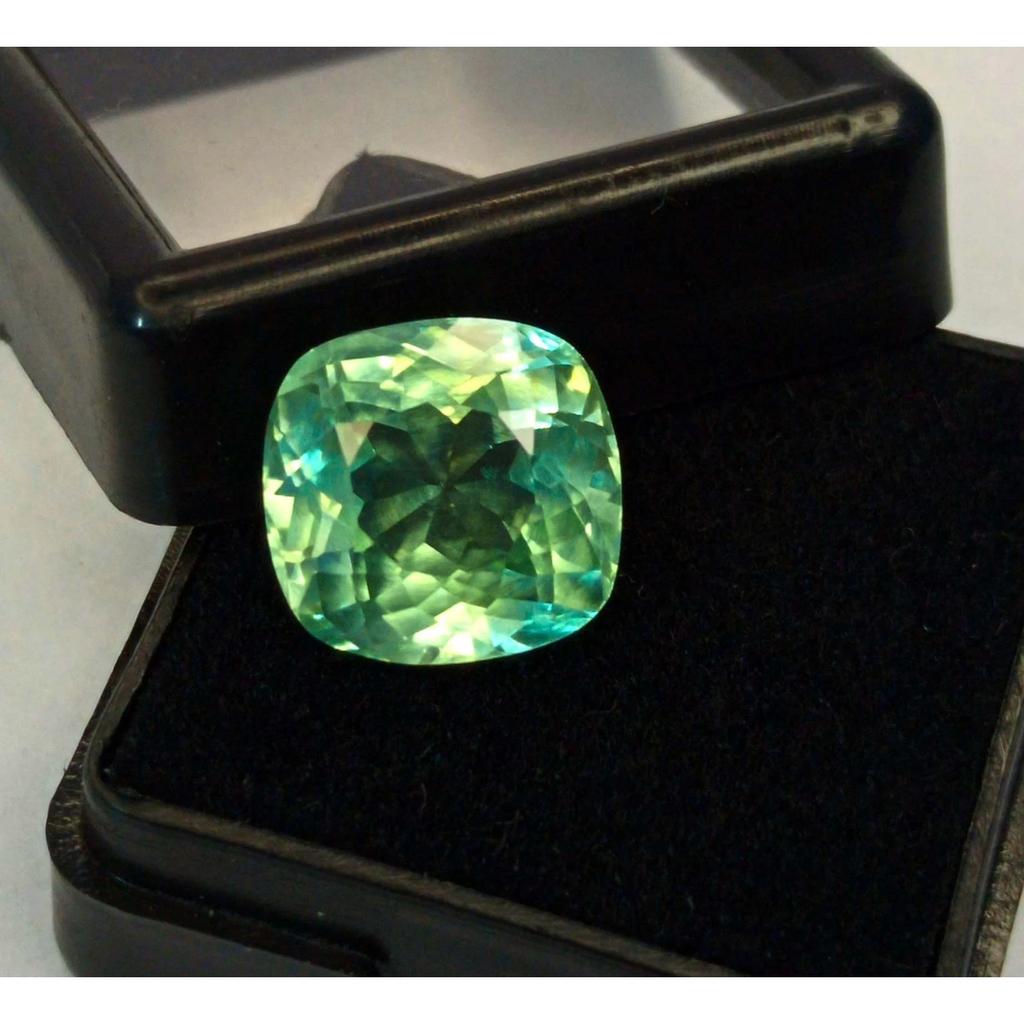 Green Sapphire Natural 8-10 Ct Cushion Cut Fabulous Certified Loose Gemstone