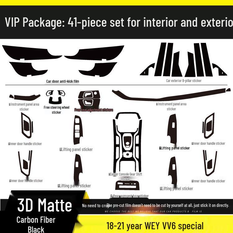 Carbon Fiber Interior Sticker for 17-21 WEY VV5 VV6 VV7S - Center Console Decoration P8