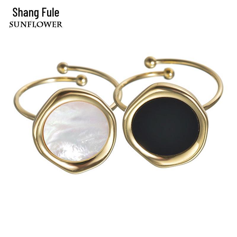 

Minimalist Stainless Steel Round Opening Ring - Unique Design for Best Friends