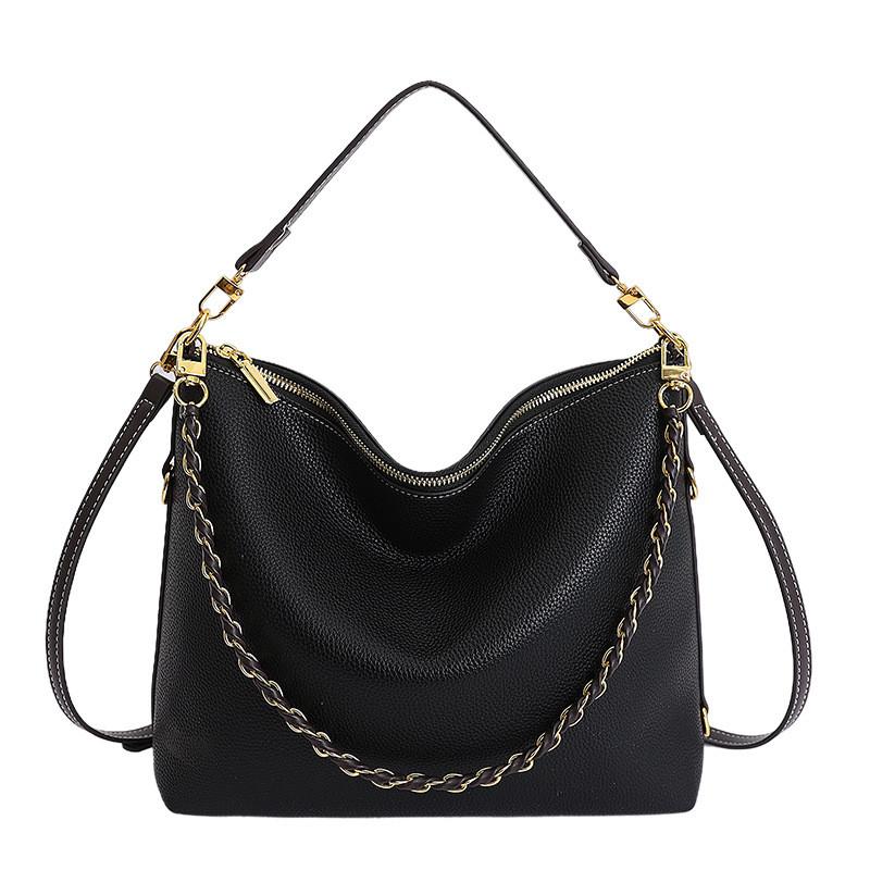 Classic Pu Soft Leather Tote Bag For Women With Chain Strap And Inner Pockets For Daily Use
