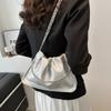 Pure Color Faux Leather Shoulder Bag Women's Summer New Style Underarm Chain Crossbody Bag Soft Square Shape Polyester Lining KTB