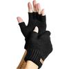 Winter Fingerless Gloves for Women Men, Warm Alpaca Wool Stretch Knit Cold Weather Adult Half Finger Glove for Driving