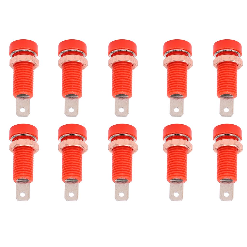 10pcs 4mm Banana Jack Socket Mount Binding Post Connector Adapter Panel for Electronic InstrumentRed
