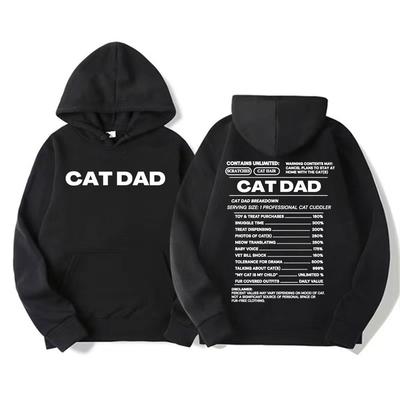 Funny Cat Dad Gift Meme Graphic Hoodies Men Women Fashion Vintage High Street Pullovers Casual Cotton Comfort Hoodie Sweatshirts