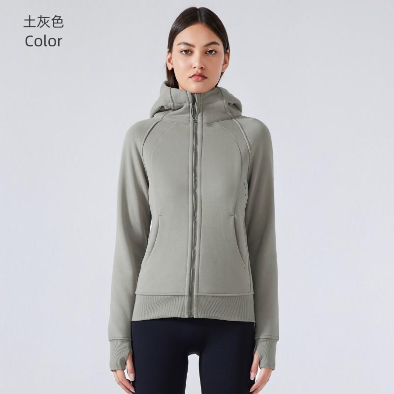 Womens Thick Warm Hooded Jacket Outdoor Fitness Yoga Running Sportswear Winter Active Wear DJ028