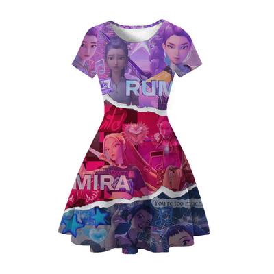 Haine pentru copii cu imprimeu la modă Rochii casual largi Fete