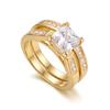 Classic Design Exquisite Geometric Ring For Women Sparkling Cubic Zirconia Bridal Rings Engagement Wedding Minimalist Zircon