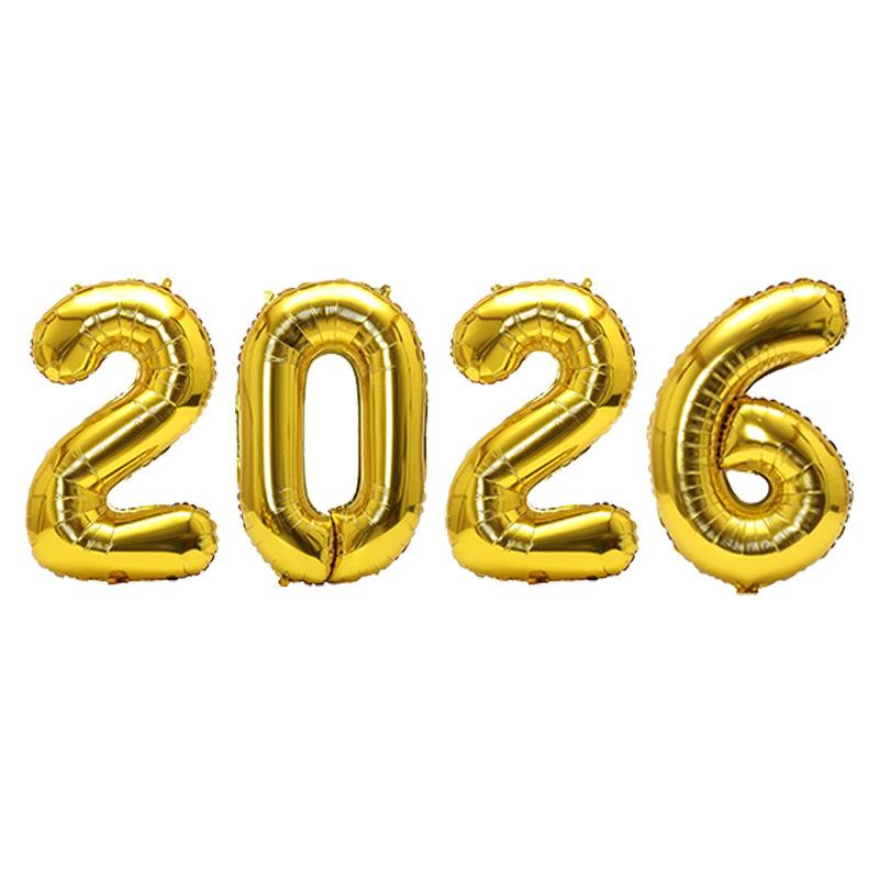 2026 Number Foil Balloons Happy  Year Eve Party Decoration Photo Booth Props Supplies Christmas Home Decor Navidad 2026
