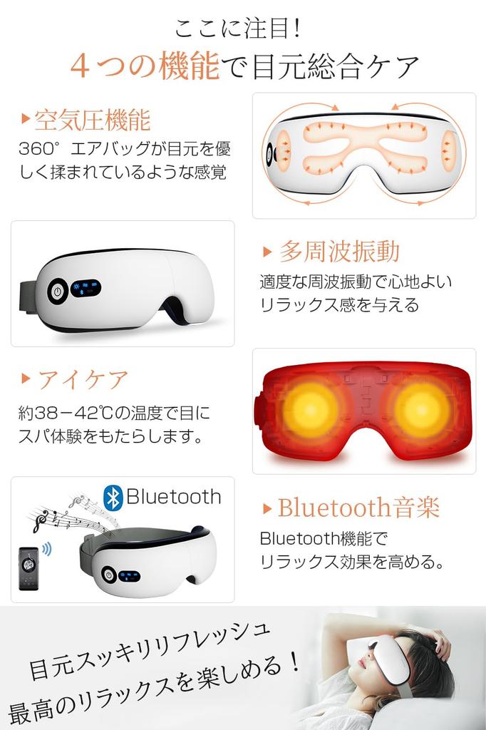 Rechargeable Eye Warmer Hot Eye Mask by a Japanese 4 2 Intensity Eye Graphene Bluetooth Refreshing Comfortable Great Japanese Instructions Included