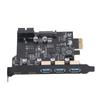 Placa PCIe para USB 3.2 Gen 1 5Gbps 3 USB Tipo A 2 USB Tipo C Placa de Expansão PCI Express de 5 Portas para Win para Linux